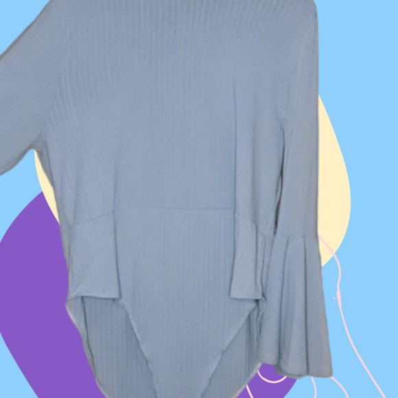 Plus Blue Bell-Sleeve Body Suit - Picture 2 of 3